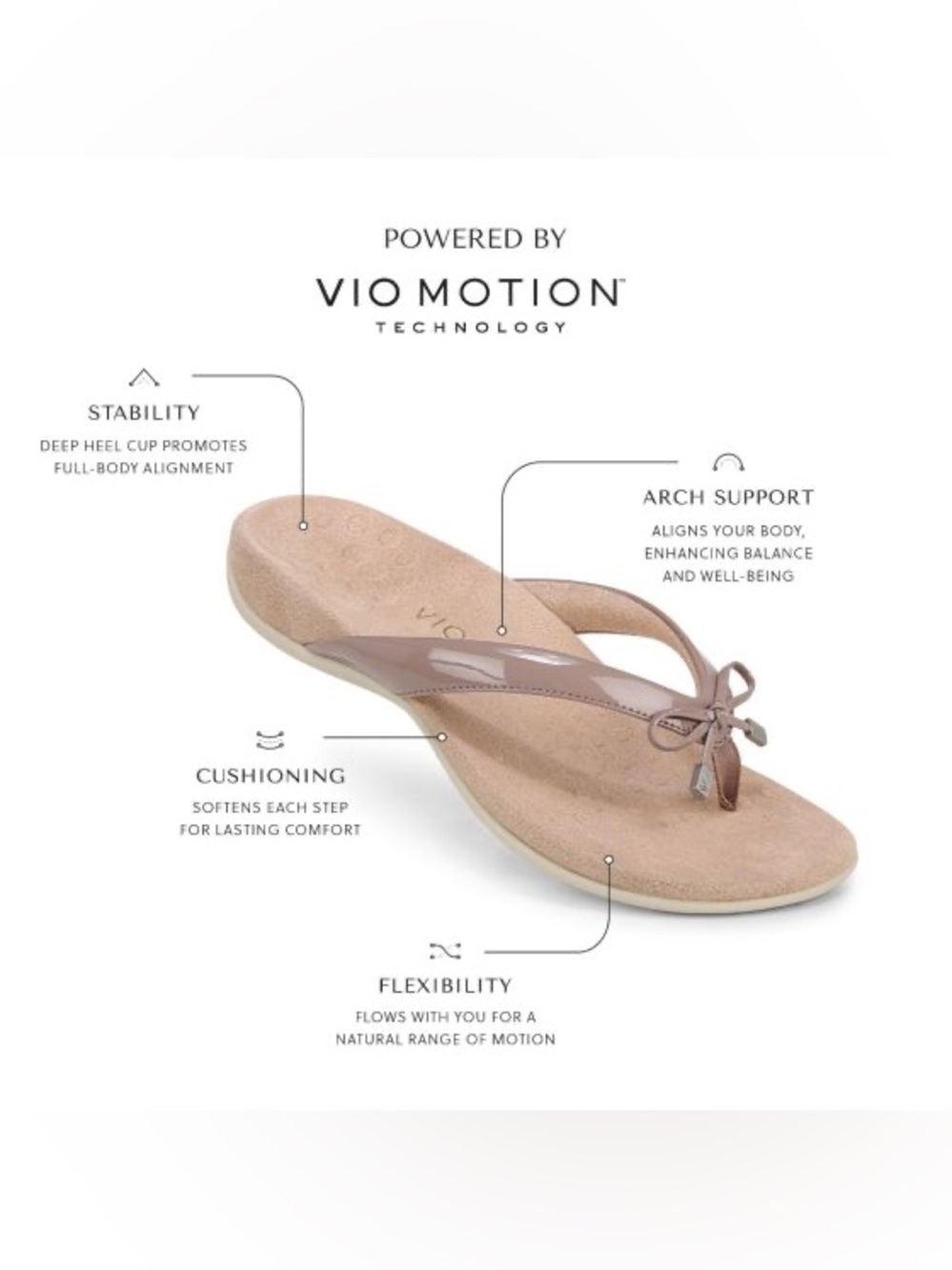 VIONIC BELLA TOE POST MAGNOLIA DUSK PATENT SANDALS 8.5